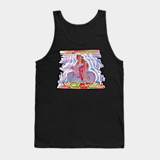 Vintage Sunset Mountain Biking Gift for Women Tank Top